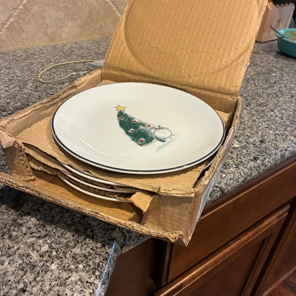 Eddie Bauer 90s Collectible Christmas Dinnerware Set 1 Serving and 4 Salad Plate